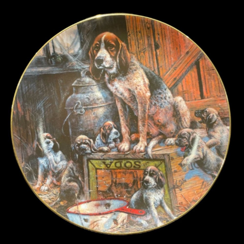 Vintage Lowell Davis "Plum Tuckered Out" Limited Edition Collectible Plate, 1980